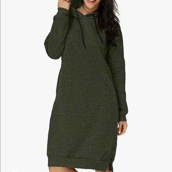 army green sweatshirt dress Women's Organic Sweatshirt Dress